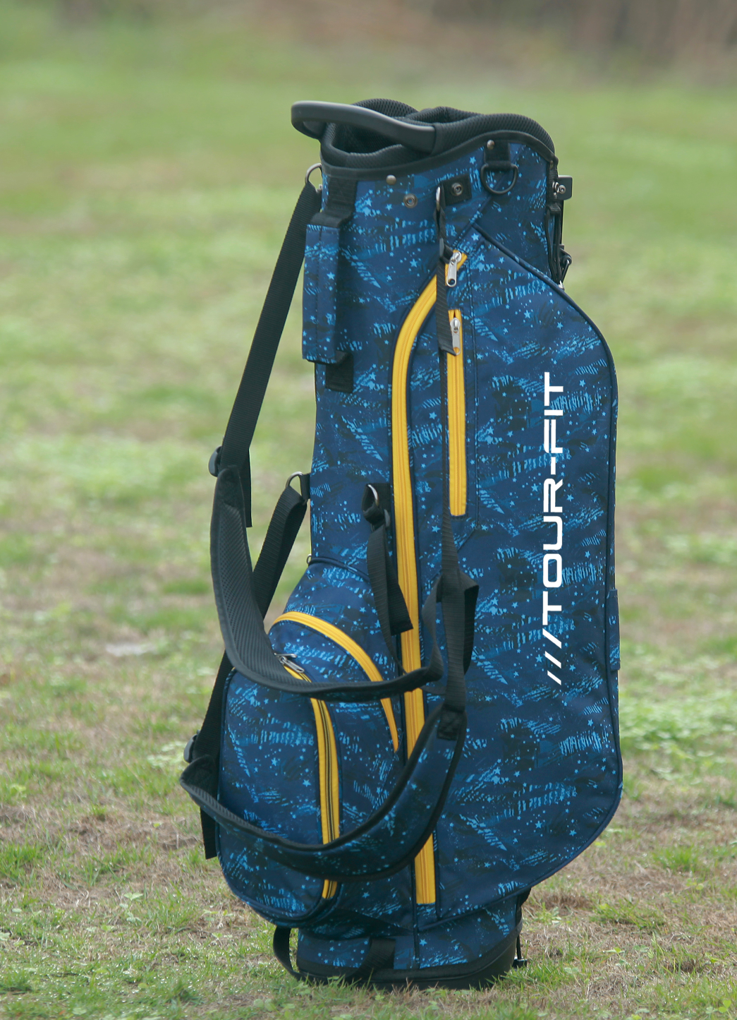 Tour-Fit Golf Stand Bag-Black/Blue/Yellow