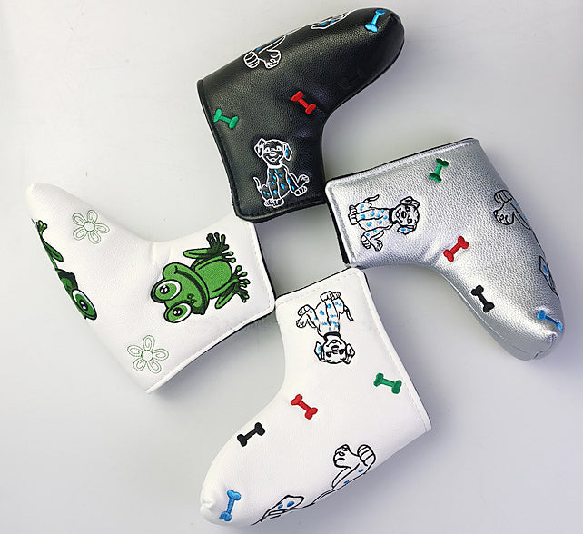Golf Putter Headcover – Blade Putter Cover PU Leather Cartoon Design