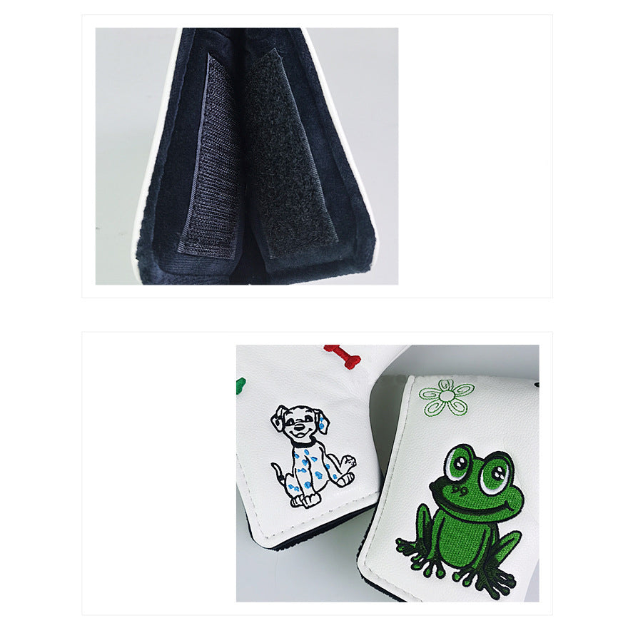 Golf Putter Headcover – Blade Putter Cover PU Leather Cartoon Design