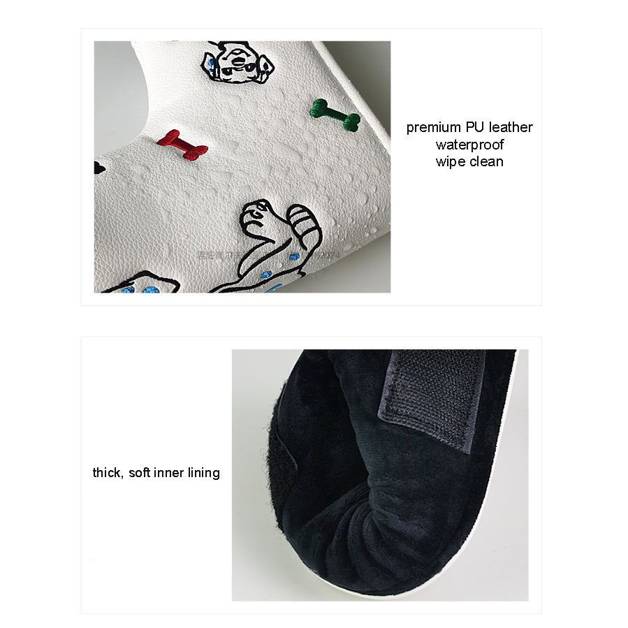 Golf Putter Headcover – Blade Putter Cover PU Leather Cartoon Design