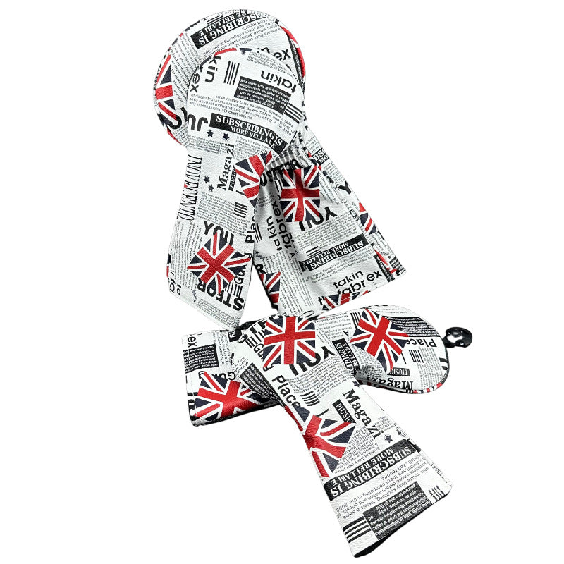 Golf Headcover Union Jack Newspaper Pattern Golf Club Cover