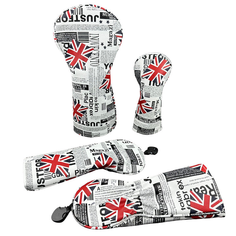 Golf Headcover Union Jack Newspaper Pattern Golf Club Cover