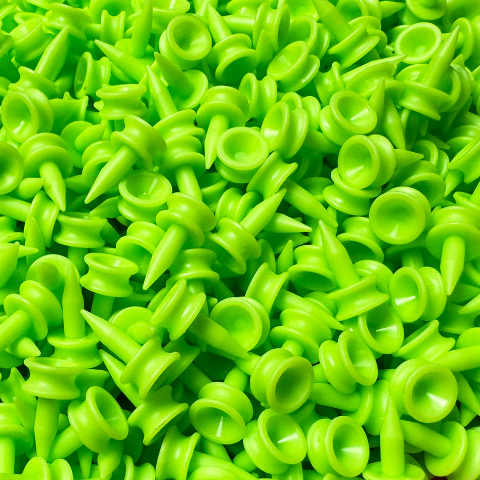 Small Green Golf Tees Castle Golf Tees 1 Inch (25mm) Lime Neon Tees