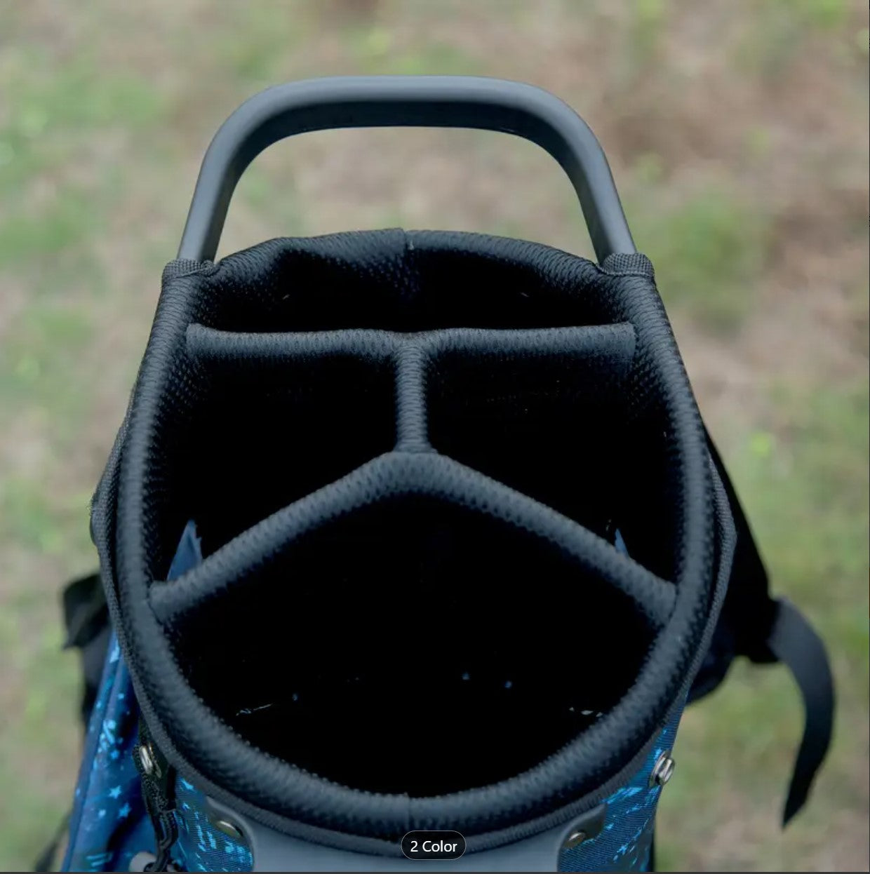 Tour-Fit Golf Stand Bag – 4 Way Top Lightweight Stand Bag | Blue Pattern with Yellow Zips