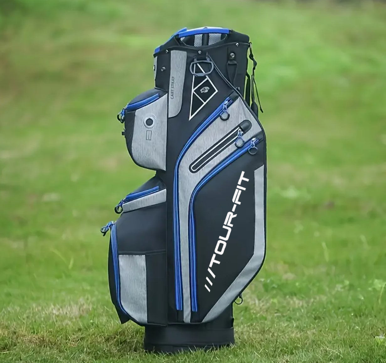 Tour-Fit Golf Stand Bag 14 Way Top Full Length Divider-Black/Gray/Blue