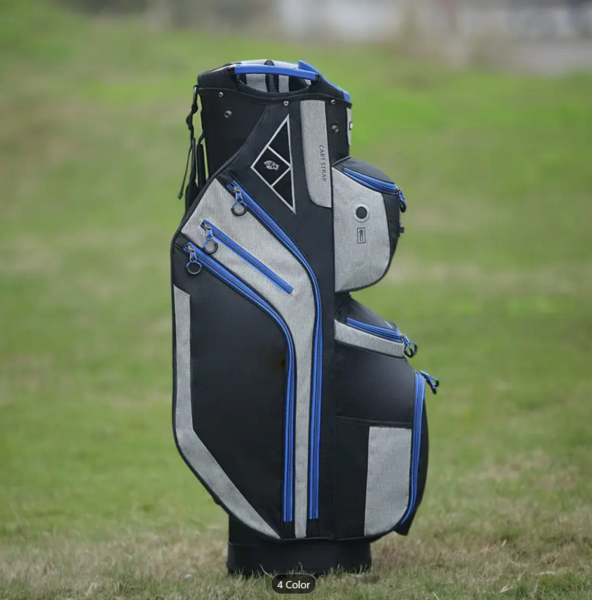 Tour-Fit Golf Cart Bag 14 Way Top Full Length Divider Black/Gray/Blue