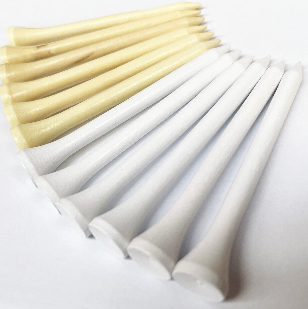 Golf Tees 70 mm 83 mm Wooden Tees Pack of 100 Quality White Natural Golf Tees