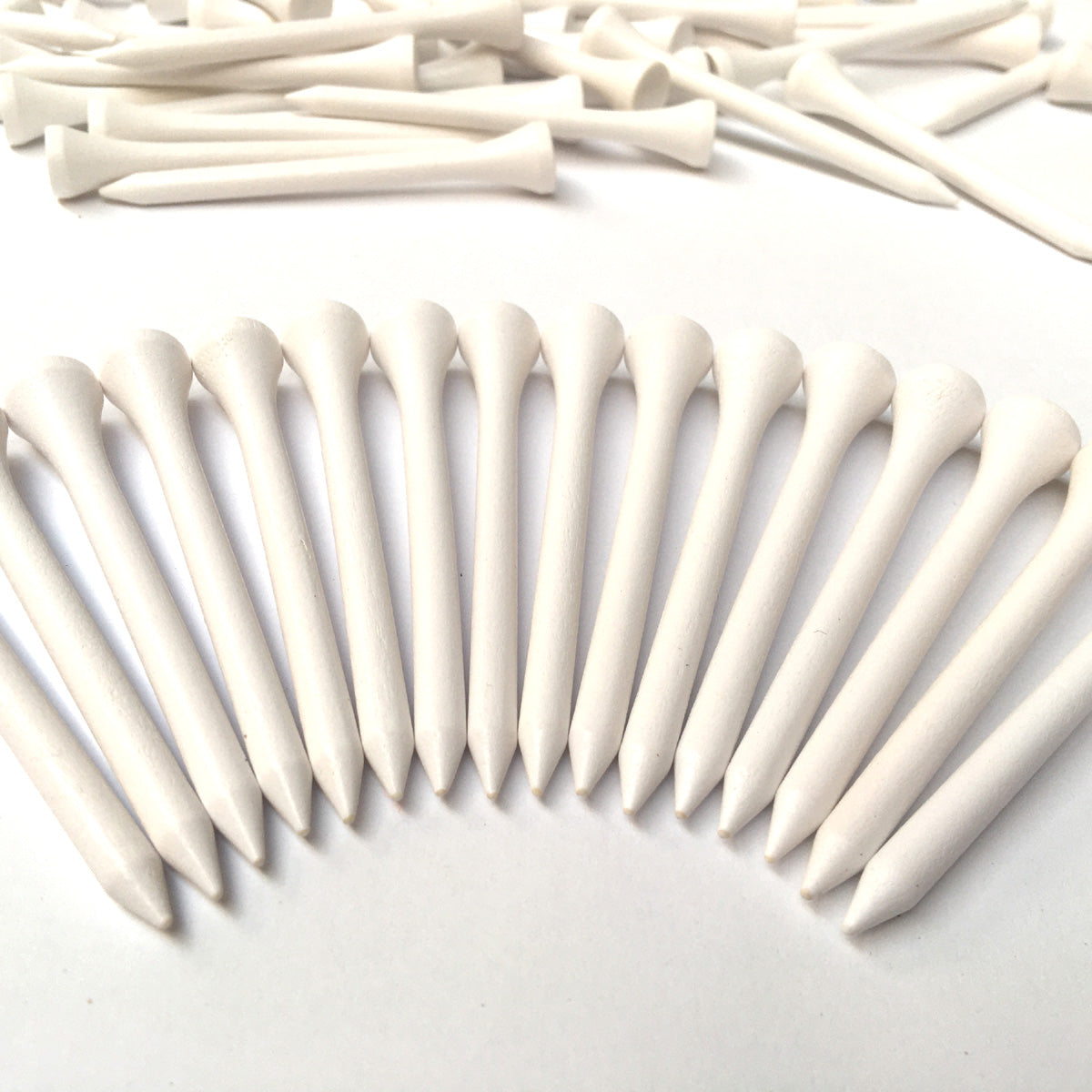 Golf Tees 70mm White Wooden Golf Tees Pack of 100