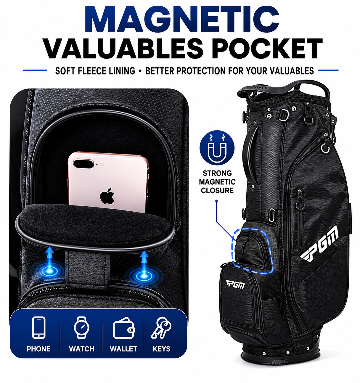 Waterproof Golf Stand Bag 14 Way Divider Lightweight Golf Carry Bag Dual Strap