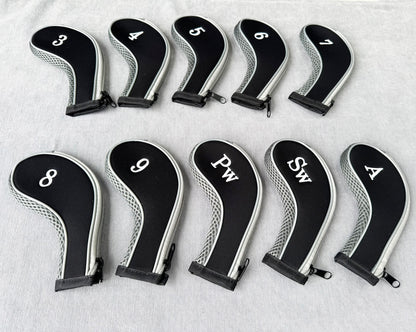 Golf Iron Head Cover Golf Club Headcovers Set of 10 Tour Fit Neoprene headcover
