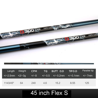 Golf Shaft 45" Super Light 100% Carbon Premium Graphite Shaft