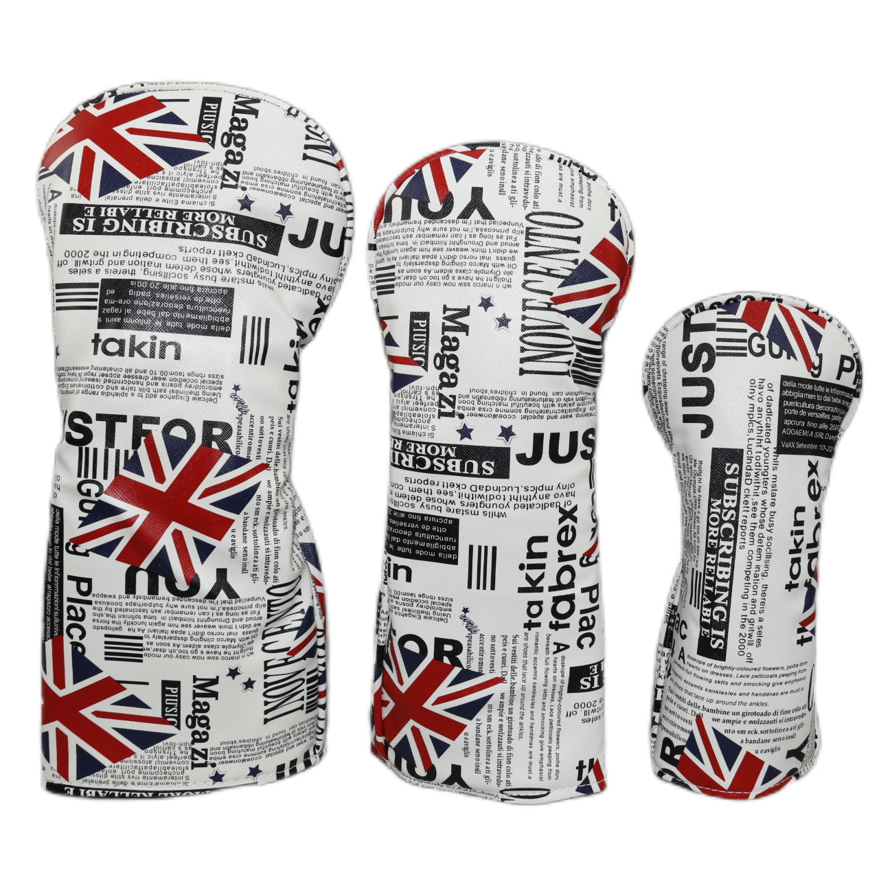 Golf Headcover Union Jack Newspaper Pattern Golf Club Cover