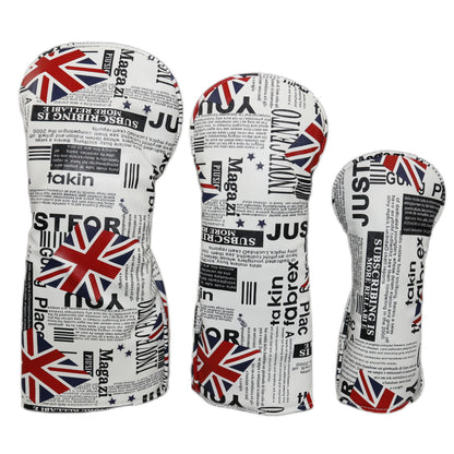 Golf Headcover Union Jack Newspaper Pattern Golf Club Cover