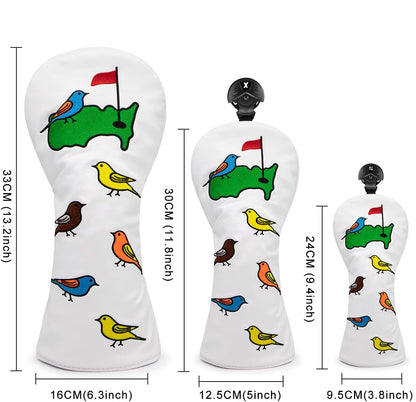 Golf Club Covers Headcover for Driver, Fairway, Hybrids-Birdie&Green Pattern