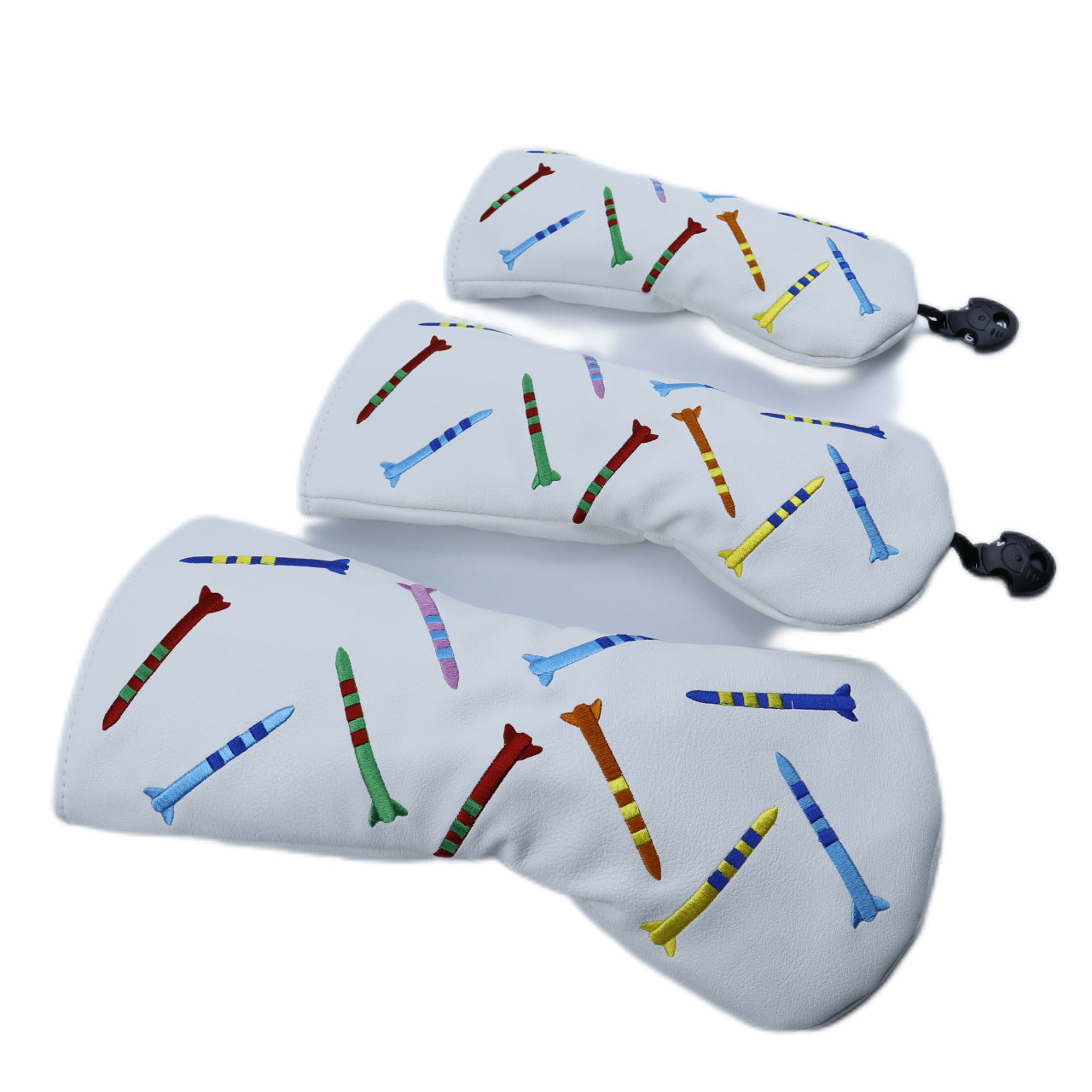 Golf Club Cover-Golf Headcover with Embroidered Golf Tees Pattern
