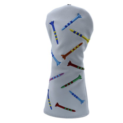 Golf Club Cover-Golf Headcover with Embroidered Golf Tees Pattern