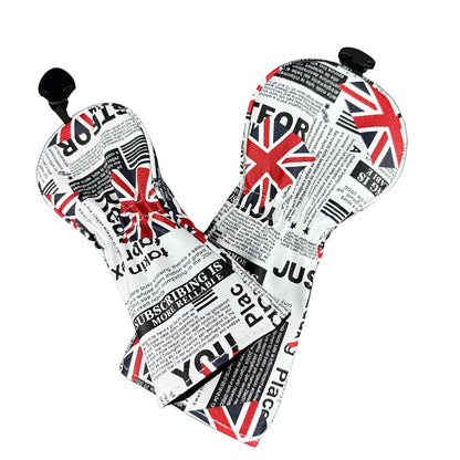 Golf Headcover Union Jack Newspaper Pattern Golf Club Cover