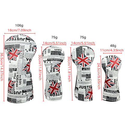 Golf Headcover Union Jack Newspaper Pattern Golf Club Cover