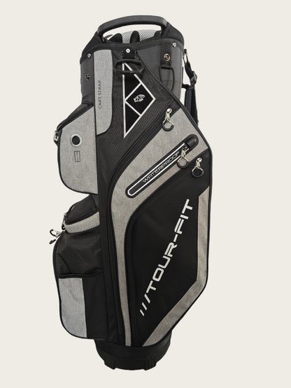 Tour-Fit Golf Stand Bag 14 Way Top Full Length Divider-Black/Gray