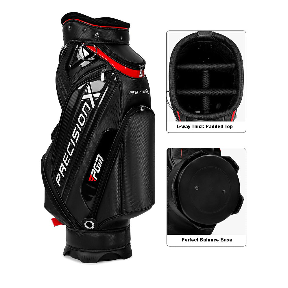 Waterproof Golf Cart Bag Tour Style Premium PU Leather Golf Staff Bag