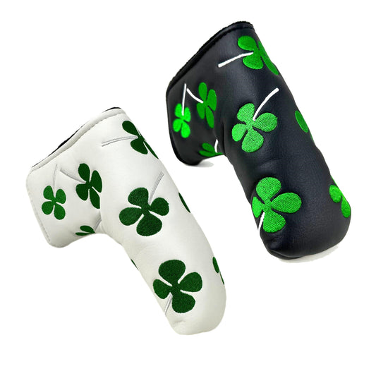 Golf Putter Headcover – Blade Putter Cover PU Leather-Shamrock Design