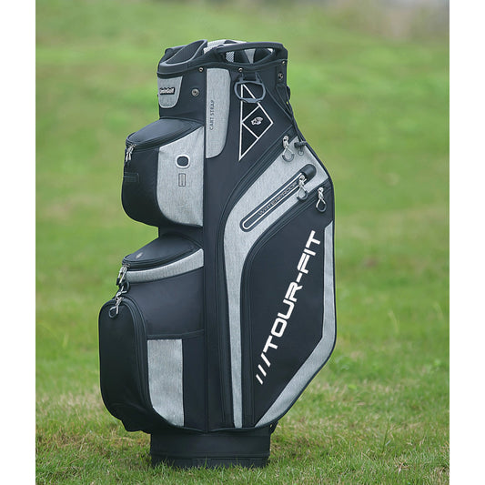 Tour-Fit Golf Cart Bag 14 Way Top Full Length Divider Black/Gray