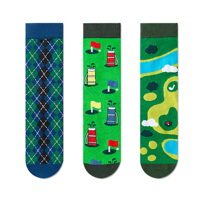 Men's Golf Socks Pack of 3 Pairs Funky Golf Socks Christmas Stocking Filler