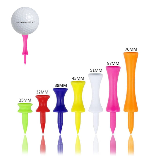 Golf Castle Tees Plastic Golf Tees Durable & Height Control | All Sizes & Colours