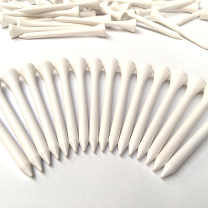 Golf Tees 70mm White Wooden Golf Tees Pack of 100