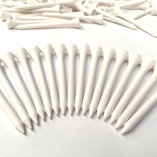 Golf Tees 70mm White Wooden Golf Tees Pack of 100